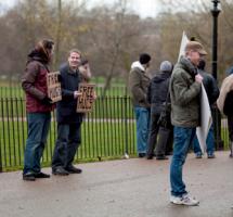 Activistas en plena calle