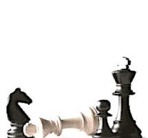 Fichas de ajedrez. Jaque mate al rey blanco