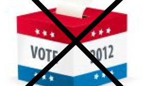 Ilustracion de una urna de votos tachada