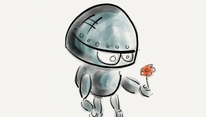 Robot con flor