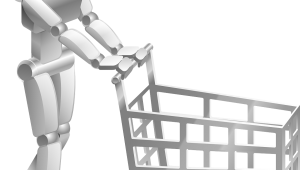 Robot haciendo la compra