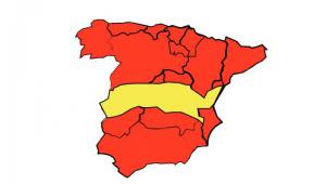 Mapa autonÃ³mico de EspaÃ±a con los colores nacionales